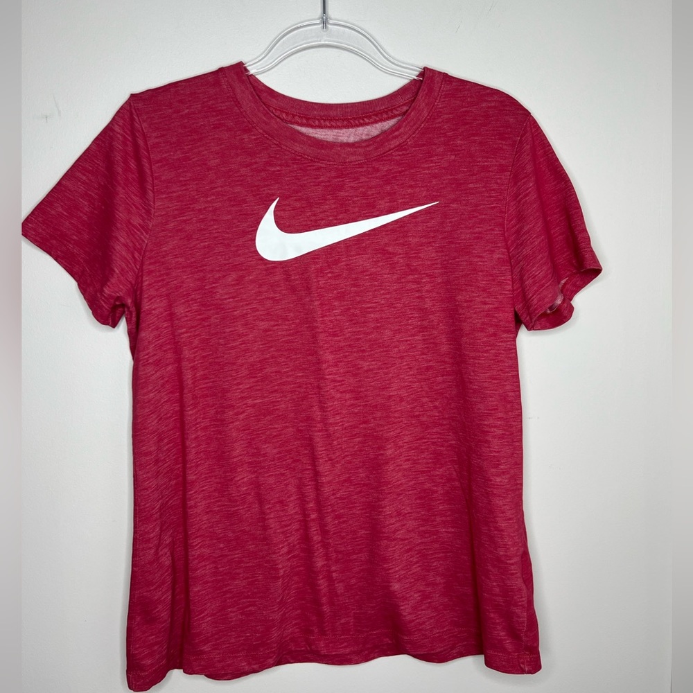 NIKE Dri-Fit Crew neck T-shirt. Red with white logo. Short sleeve. Size Medium.